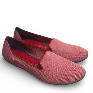RARE RETIRED Rothy's The Loafer Women 10 Red White Luxury Flats Shoes lollipop
